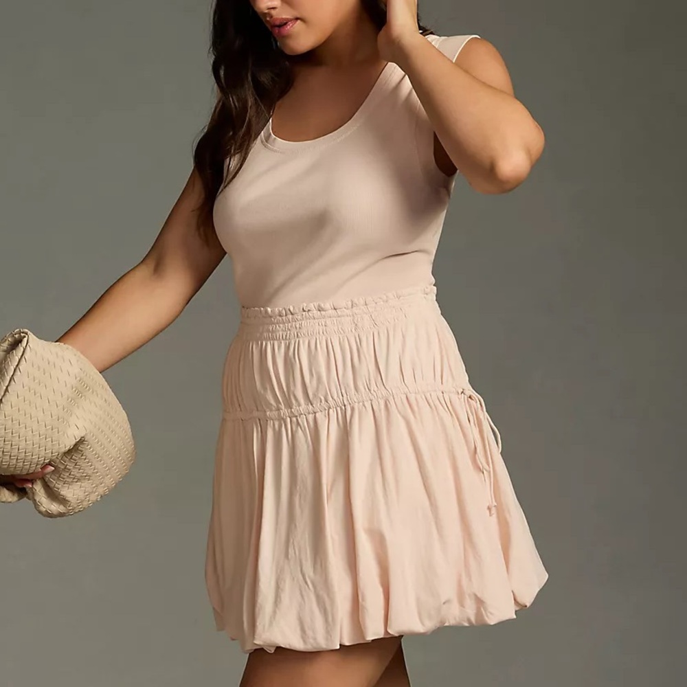 Anthropologie Daily Practice Bubble Mini Dress Pale Pink Size XL